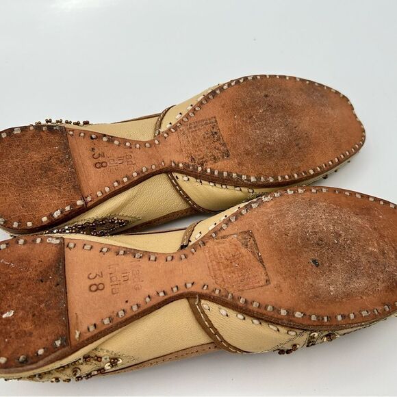 ILSE Jacobsen gold and cream leather flats, new, size 38 - Picture 5 of 5